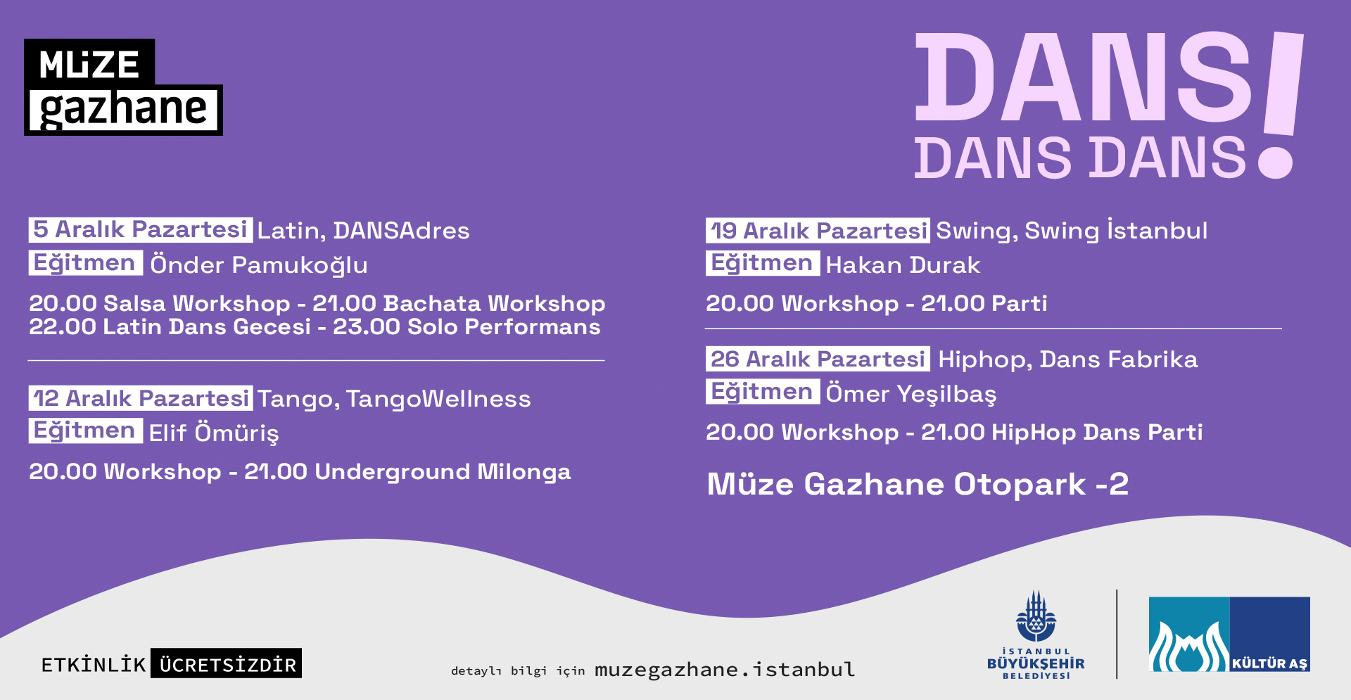 Dans Dans Dans, 5 Aralık’ta Müze Gazhane’de başlıyor!