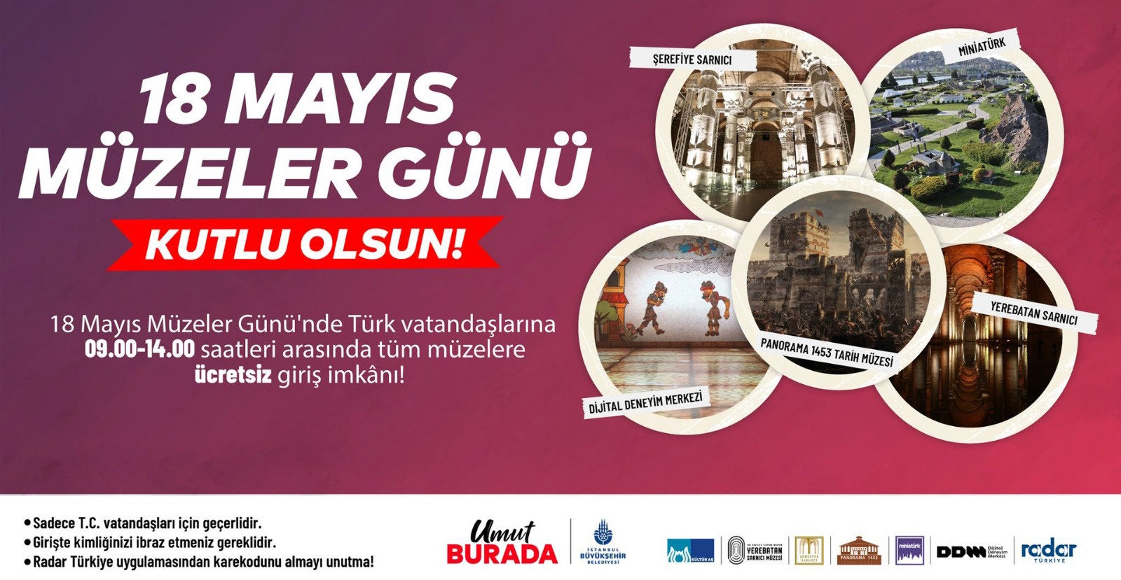 18 Mayıs’ta tüm müzelerimiz ücretsiz!