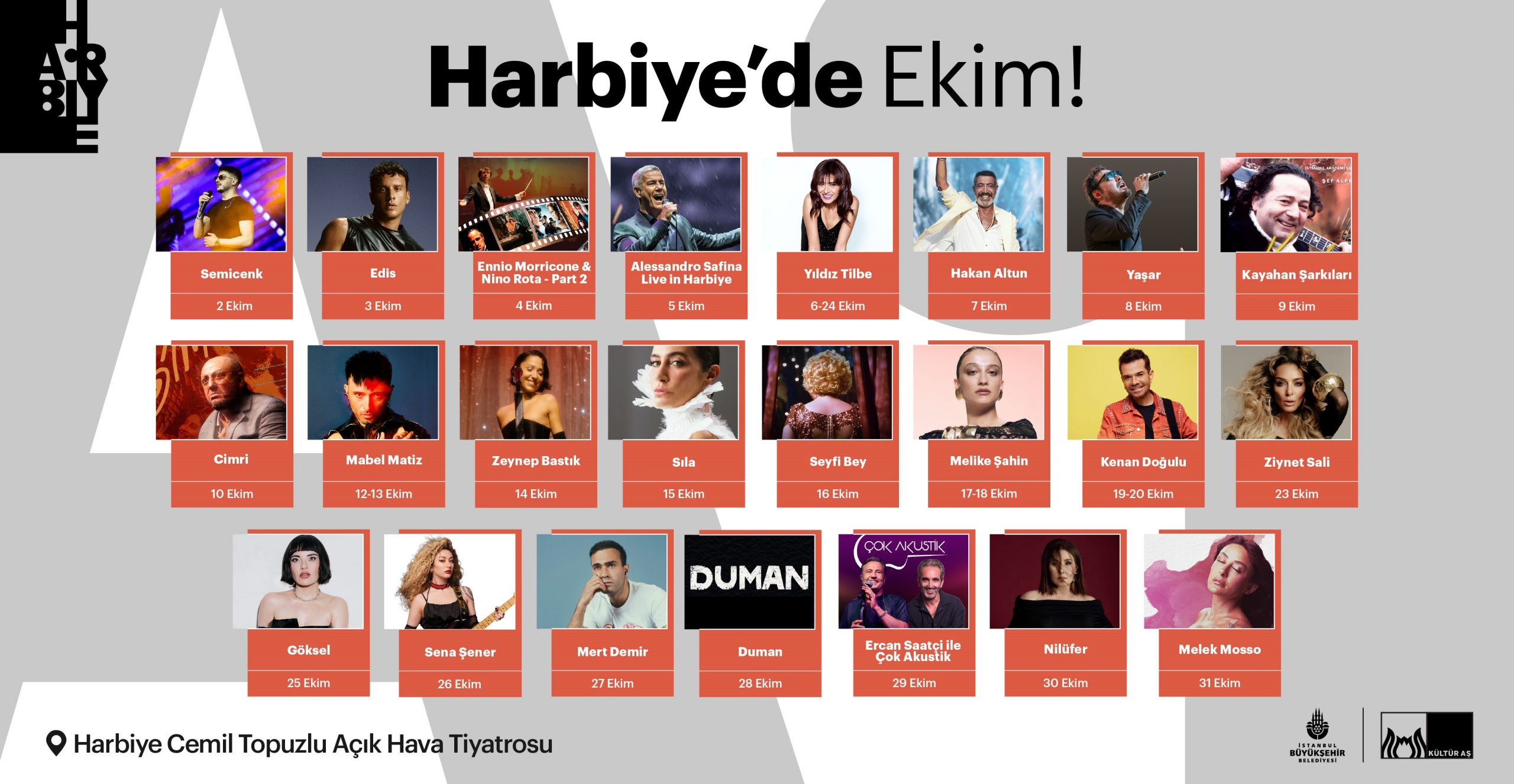 Harbiye Açık Hava Ekim’de de müzik dolu!