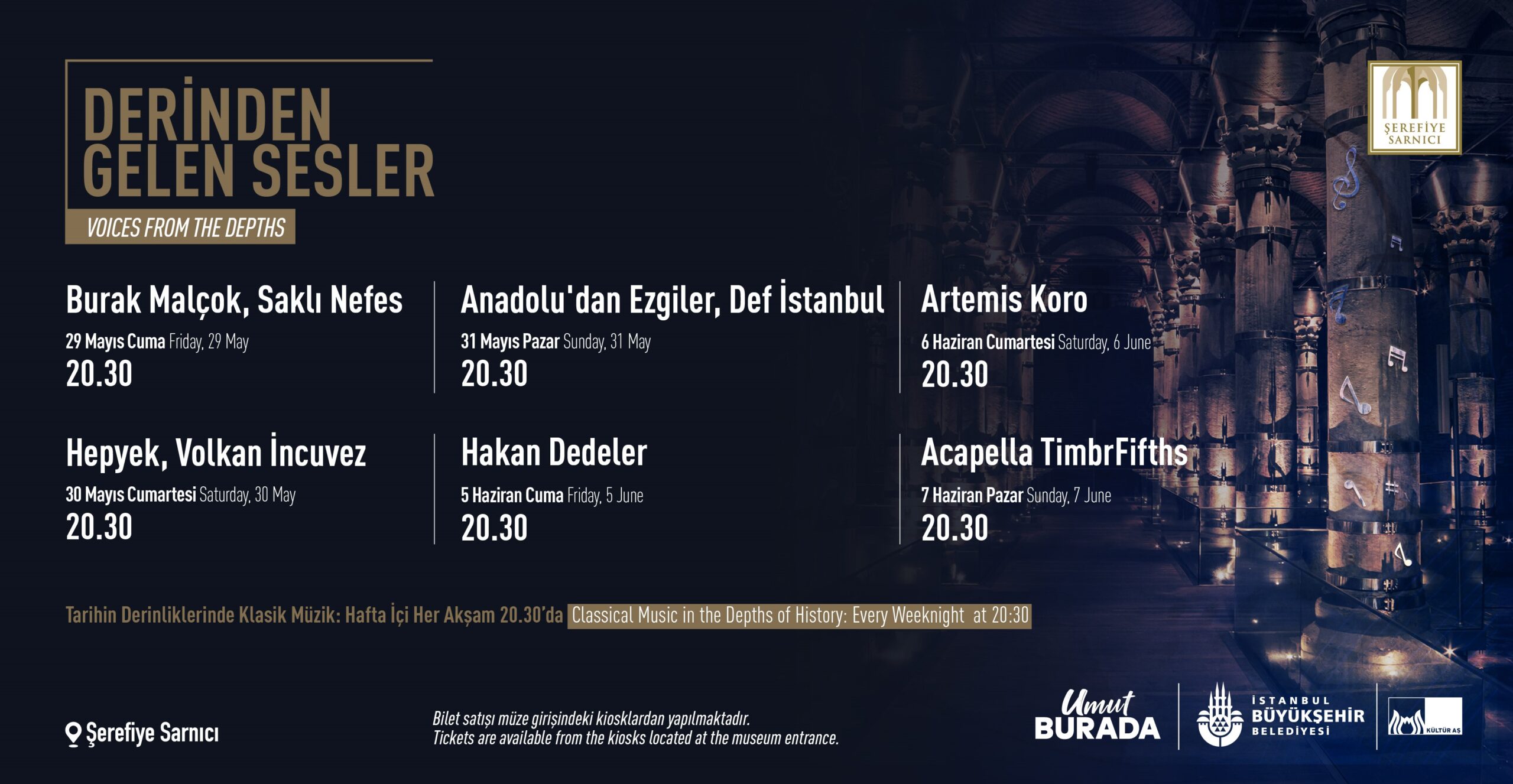 Derinden Gelen Sesler Konserleri Bayram Boyunca Şerefiye Sarnıcı’nda