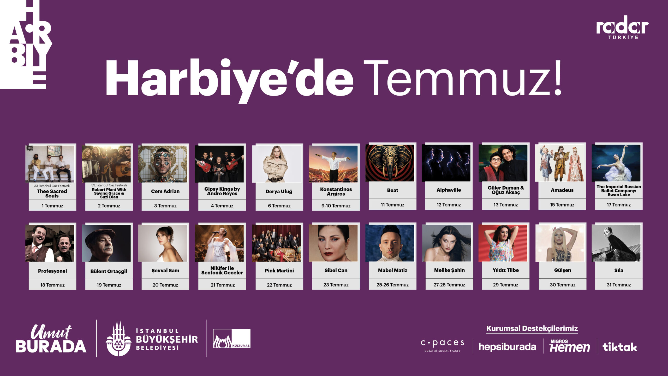 Harbiye Açık Hava’da temmuz ayında da müzik ve eğlence devam ediyor