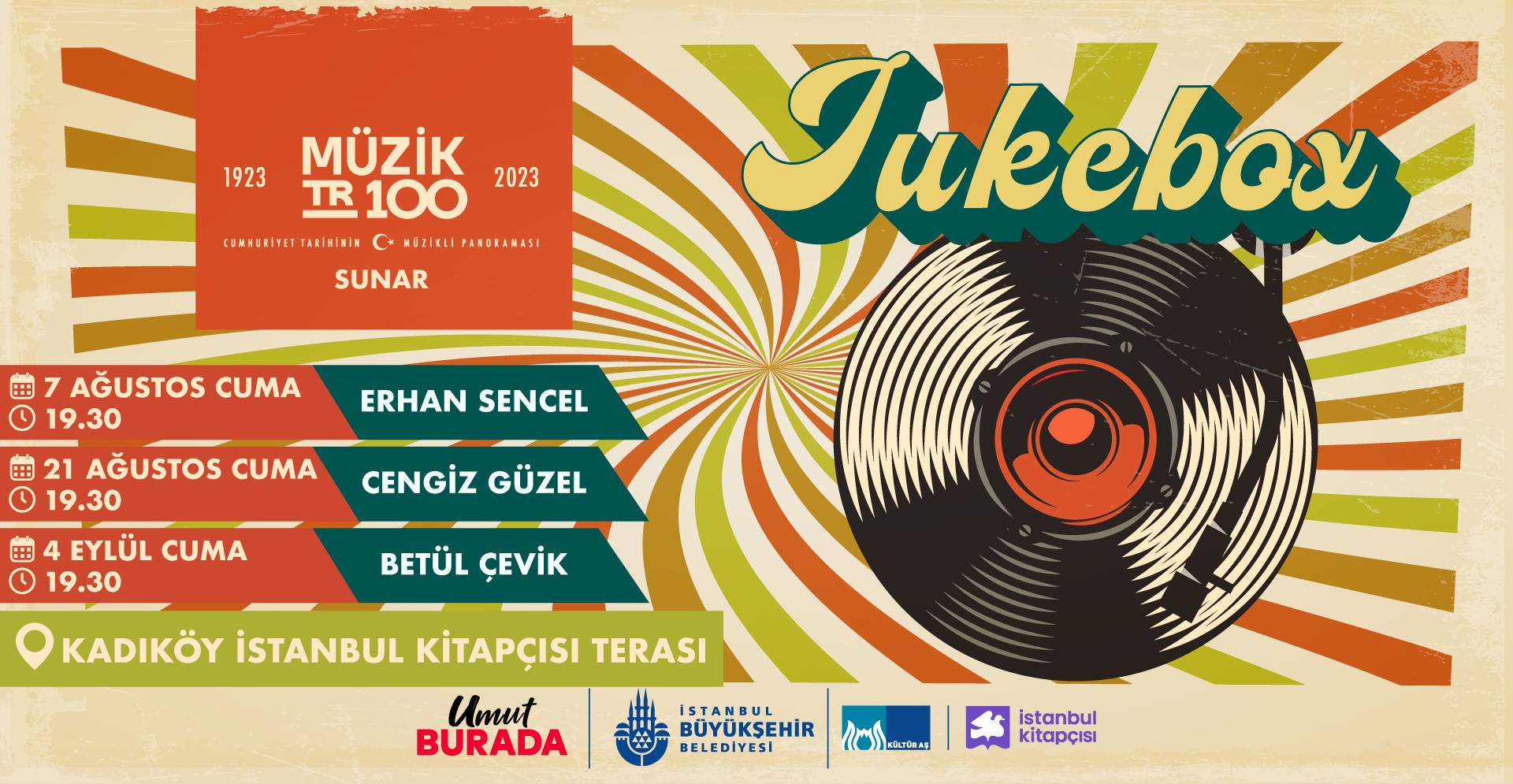 Müzik TR100 Jukebox etkinlikleri İstanbul Kitapçısı Kadıköy şubesinde devam ediyor!