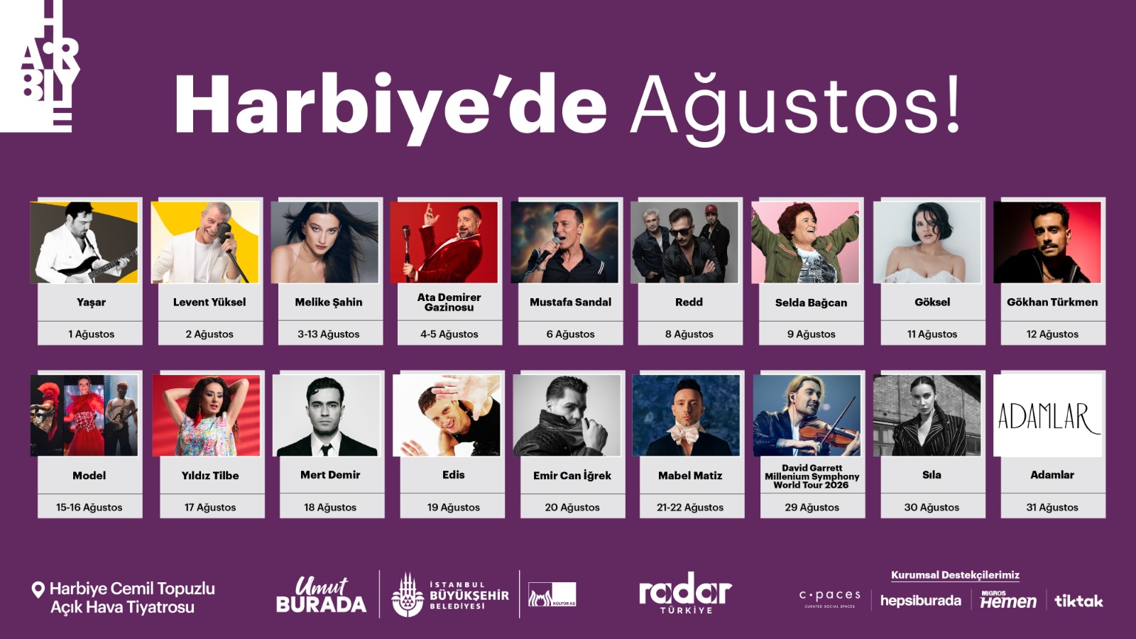 Harbiye Açık Hava’da ağustos müzik ve eğlenceyle dolu