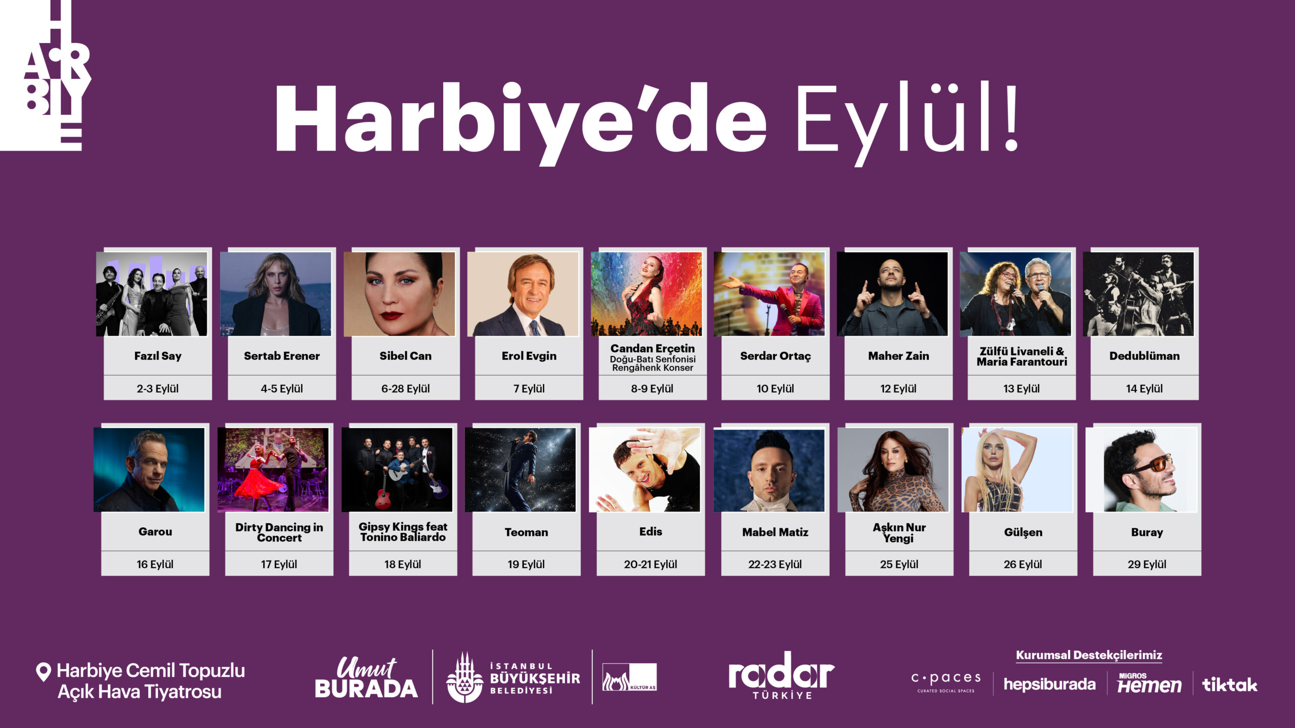 Harbiye Açık Hava eylül’de de müzikseverleri buluşturuyor