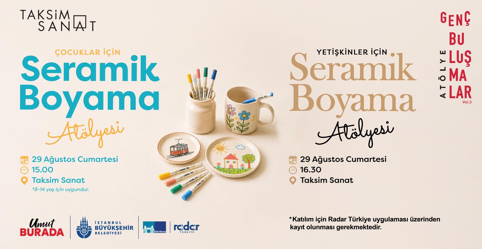 Çocuk ve yetişkinlere özel hazırlanan seramik atölyeleri Taksim Sanat’ta!