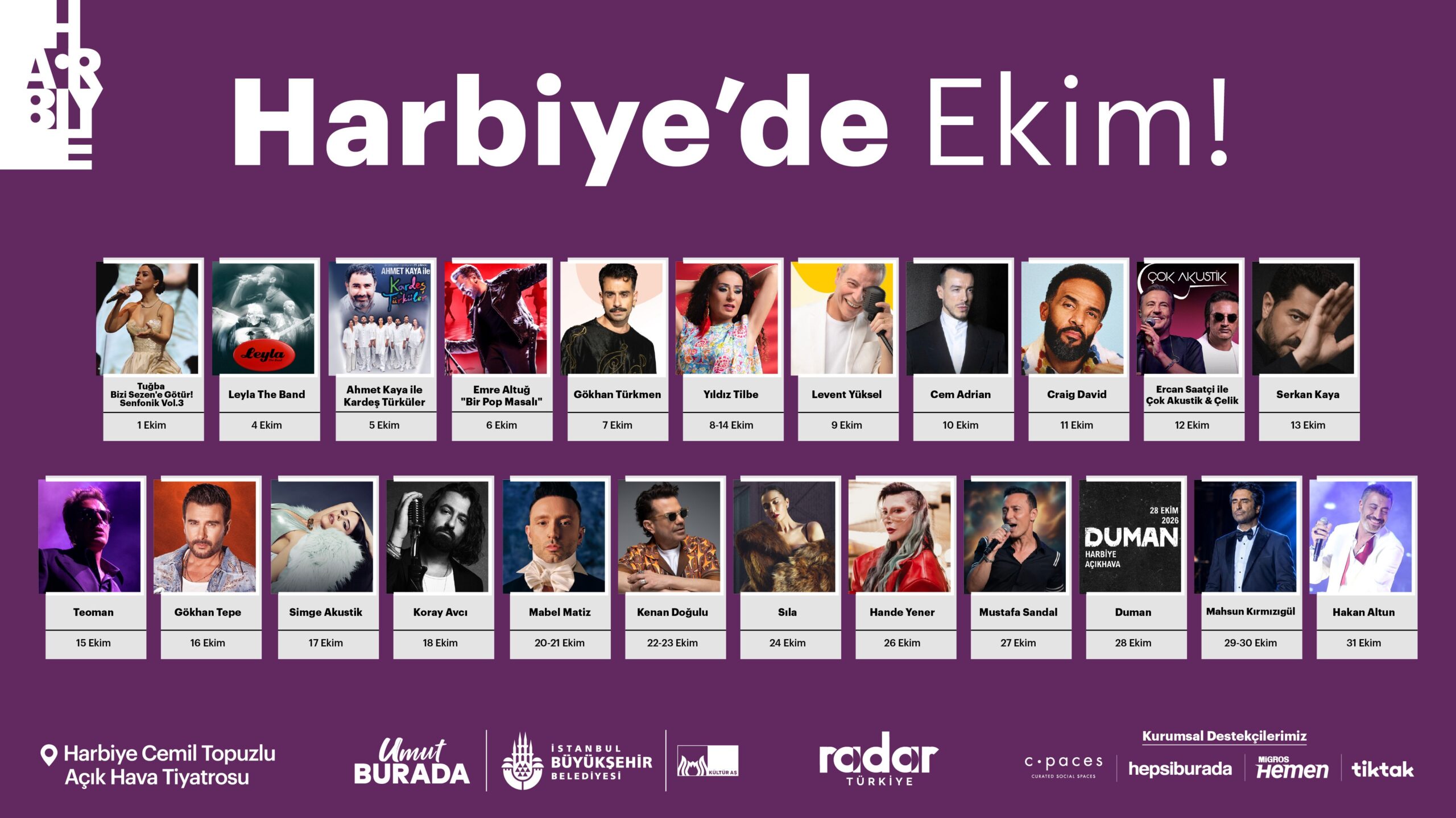 Harbiye Açık Hava ekimde de müzik dolu