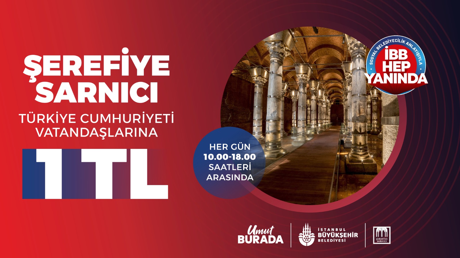 Şerefiye Sarnıcı Türk vatandaşlarına 1 TL!