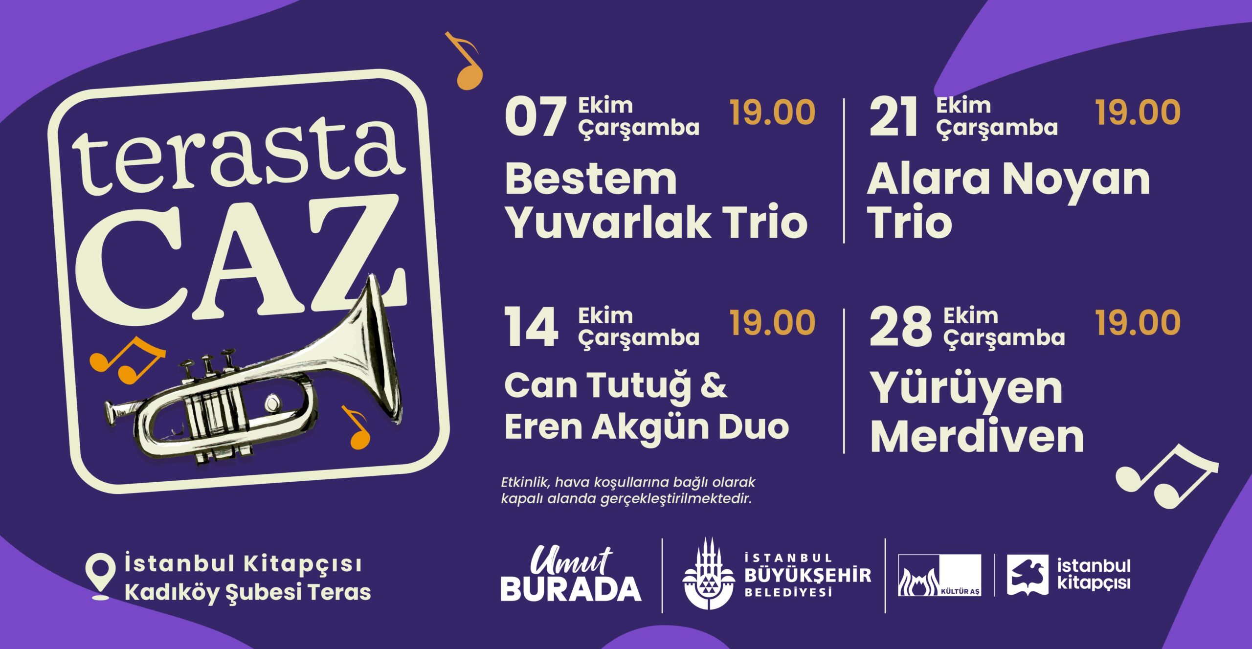 “Terasta Caz” konserleri ekim ayında da müzikseverlerle buluşuyor