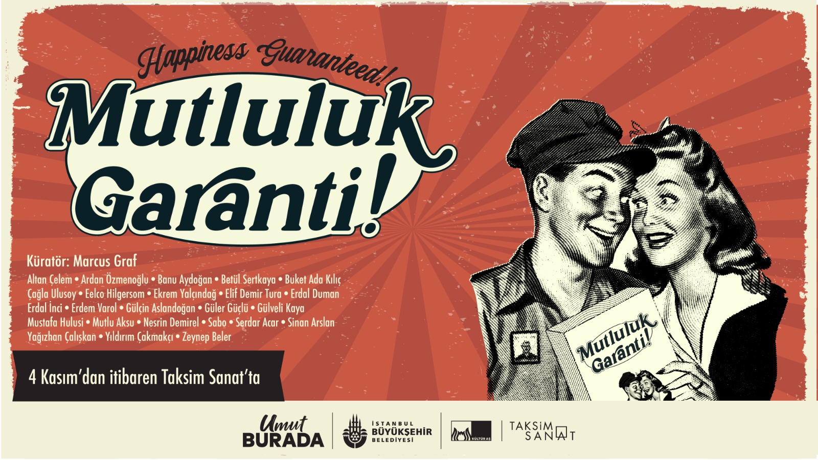 “Mutluluk Garanti!” sergisi, 4 Kasım’da Taksim Sanat’ta açılıyor